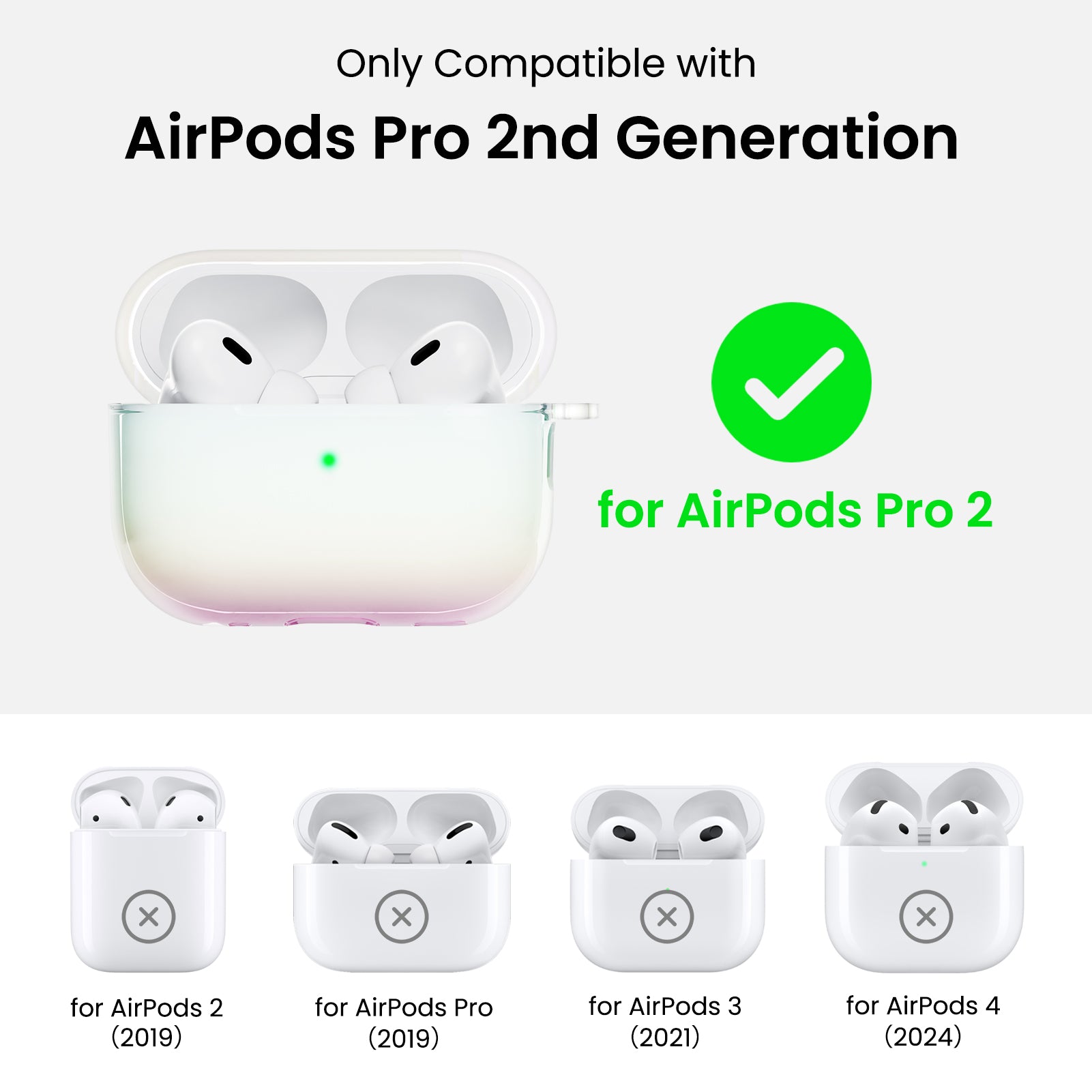 Iridescent AirPods Pro 2 with Lanyard