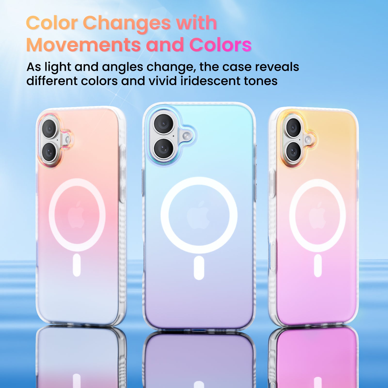 Hue for iPhone 16 Series, Fluorescent Gradient, Compatible with Magsafe