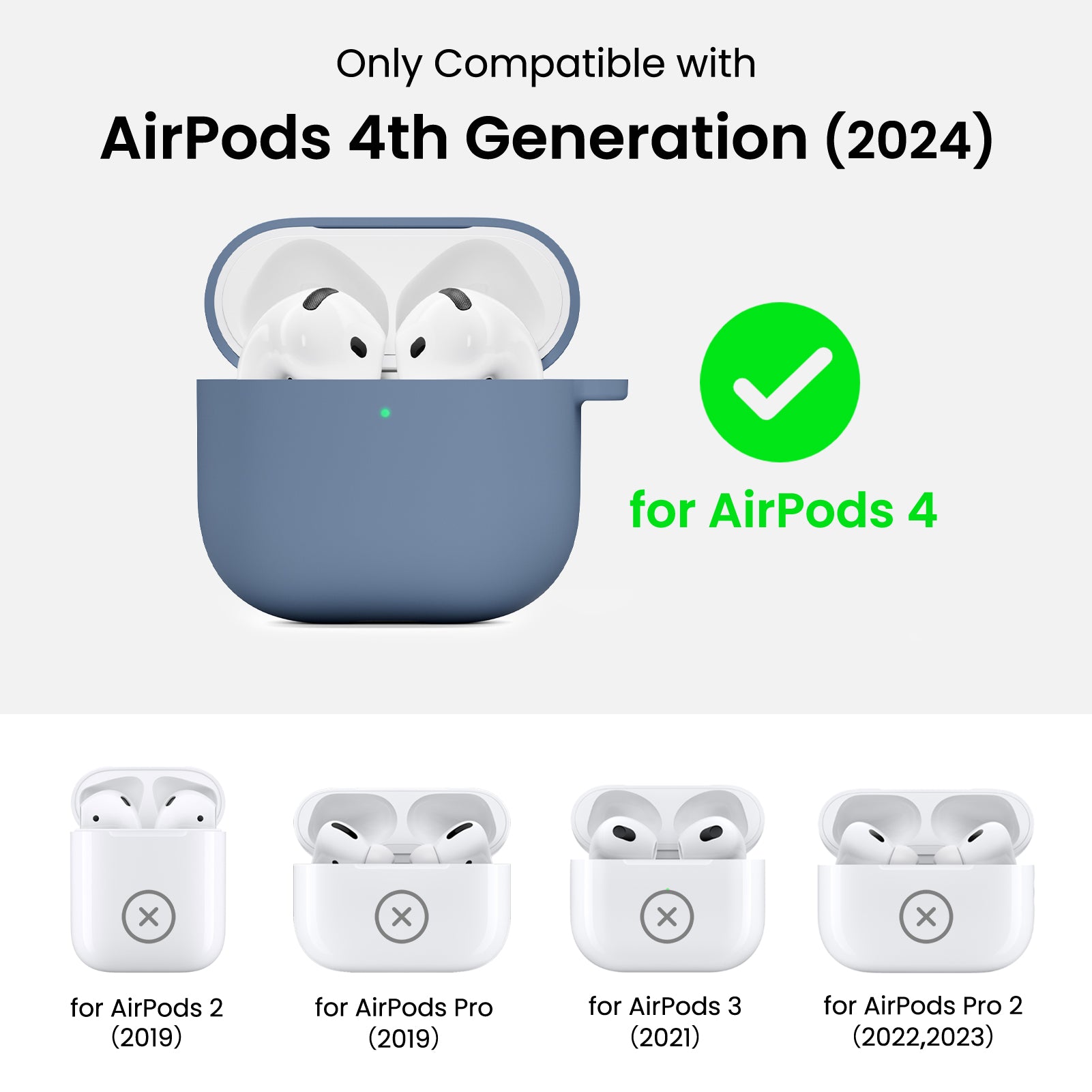 Liquid Silicone AirPods 4 Case(2024) with Lanyard