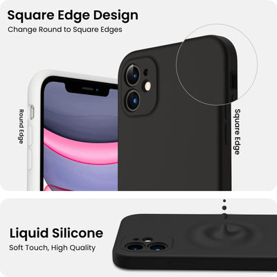 Liquid Silicone iPhone 11 Case with Camera Protection and 2 Screen Protectors