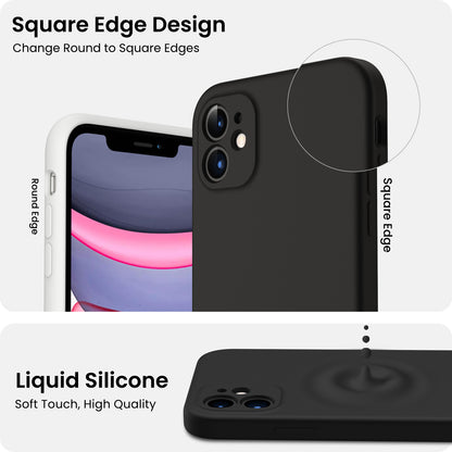 Liquid Silicone iPhone 11 Case with Camera Protection and 2 Screen Protectors