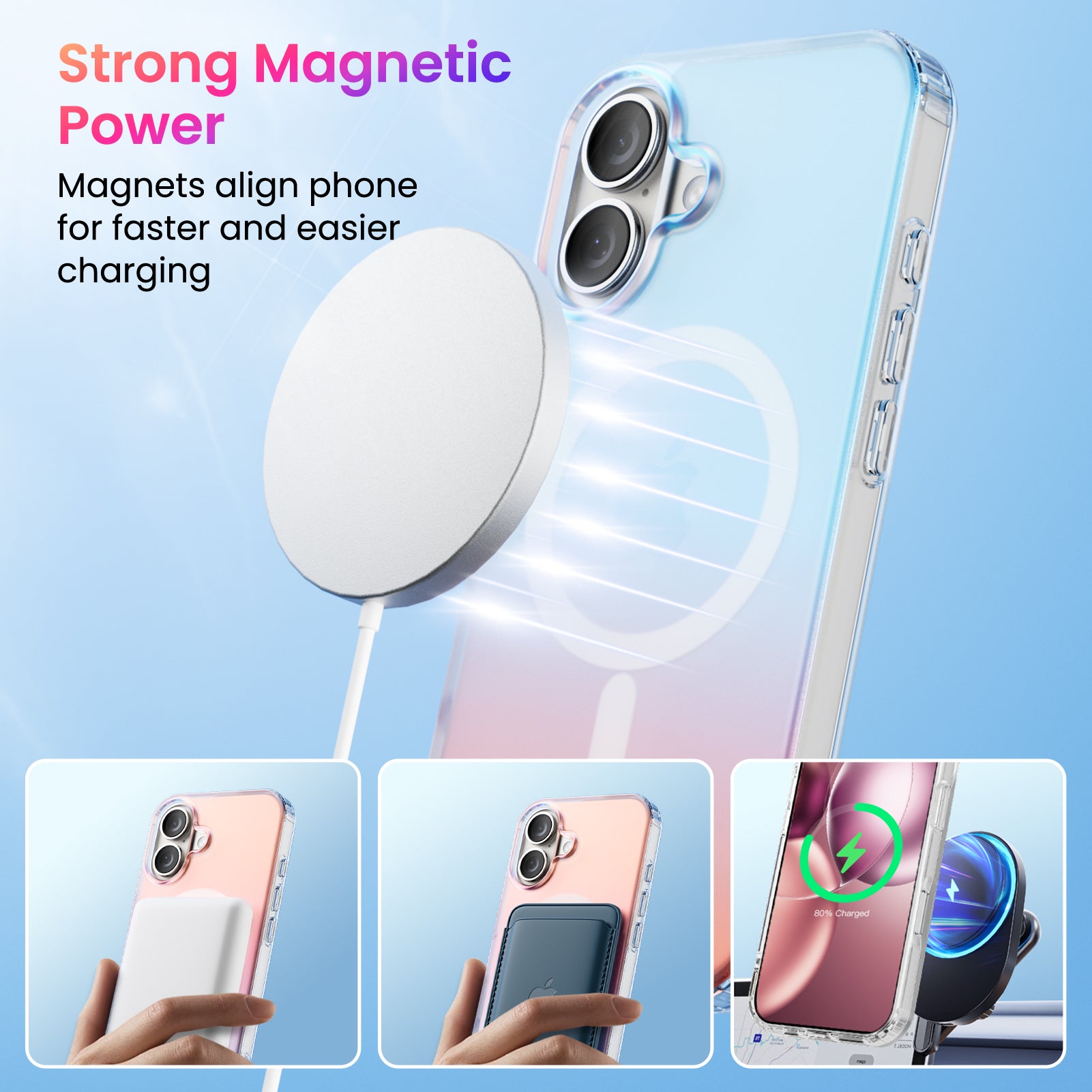 Hue for iPhone 16 Series, Fluorescent Gradient, Compatible with Magsafe