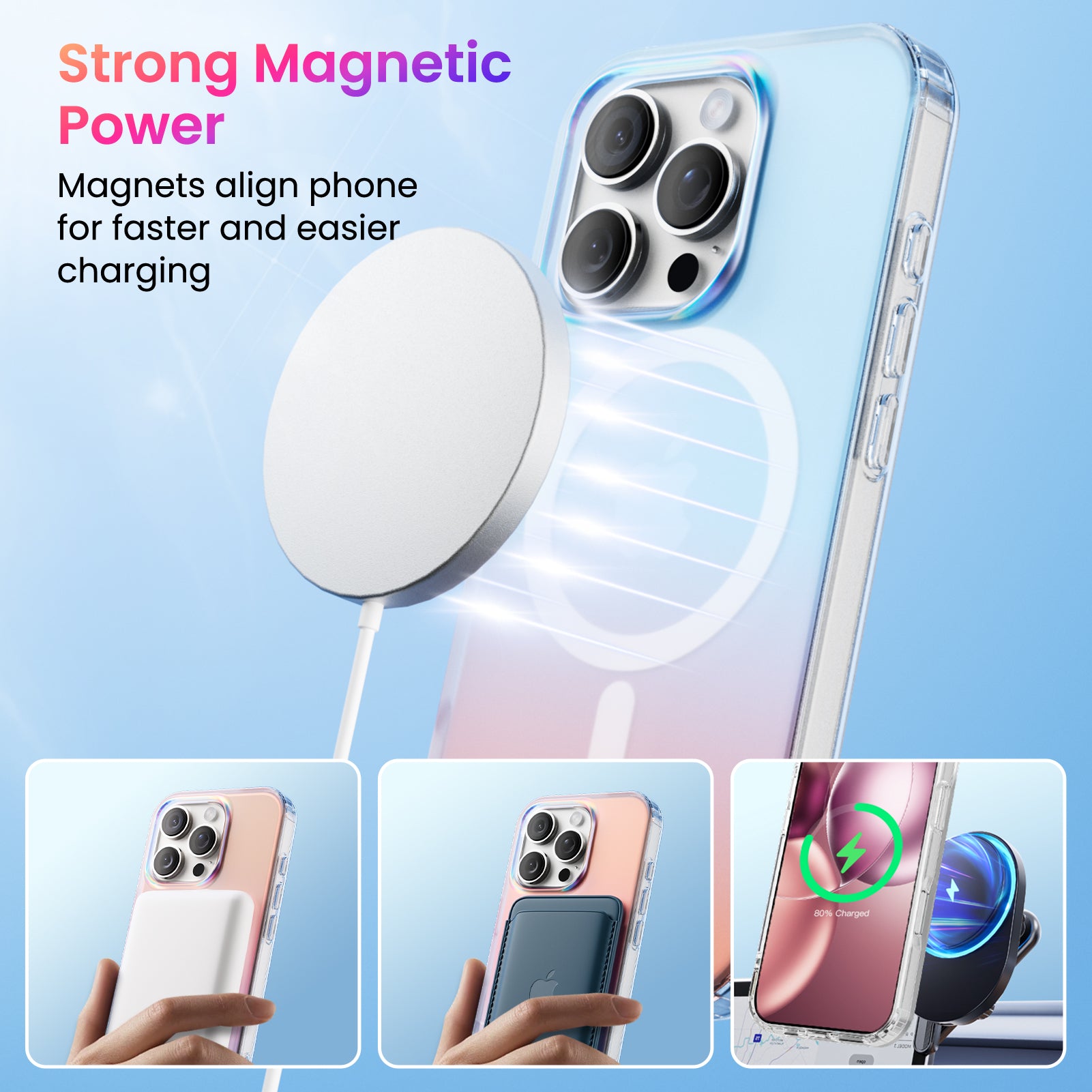 Hue for iPhone 16 Series, Fluorescent Gradient, Compatible with Magsafe