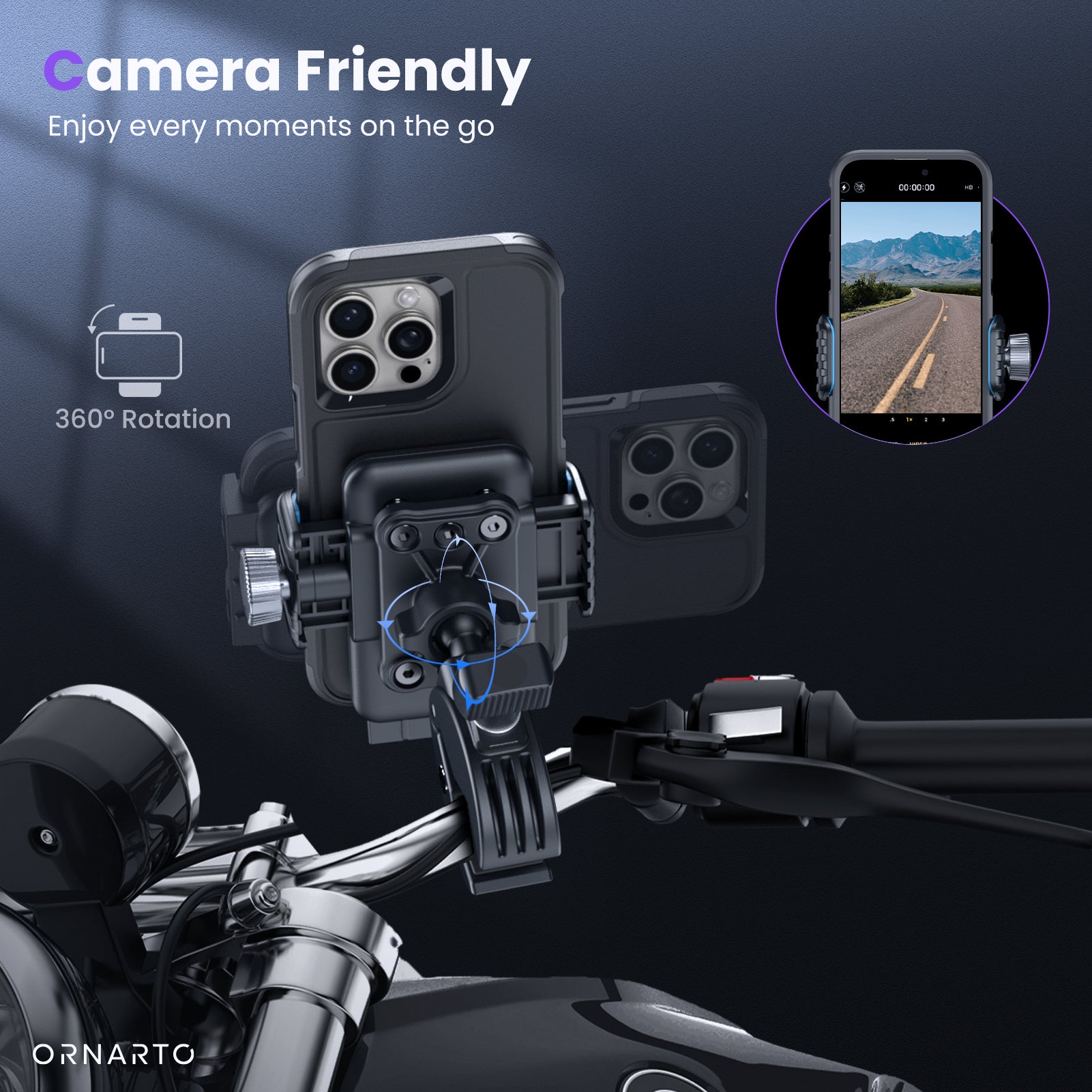S3 Bike Phone Holder, Rotatable Motorcycle Phone Mount