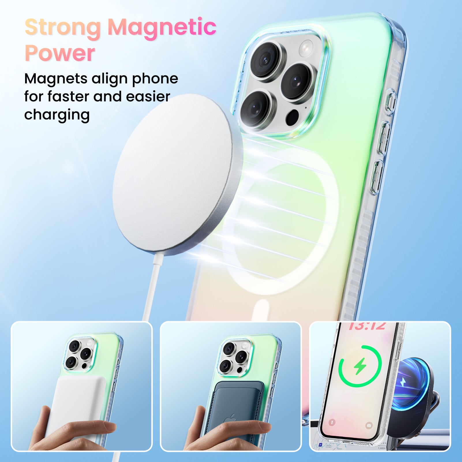 Hue for iPhone 15 Series, Fluorescent Gradient, Compatible with Magsafe