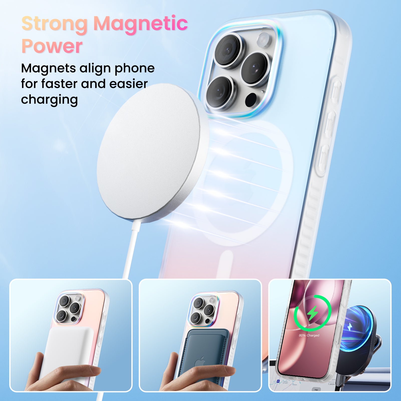 Hue for iPhone 16 Series, Fluorescent Gradient, Compatible with Magsafe