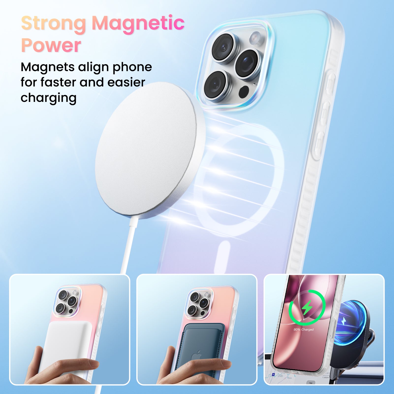 Hue for iPhone 16 Series, Fluorescent Gradient, Compatible with Magsafe