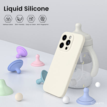 Liquid Silicone iPhone 15 Pro Max Case with Camera Protection and 2 Screen Protectors