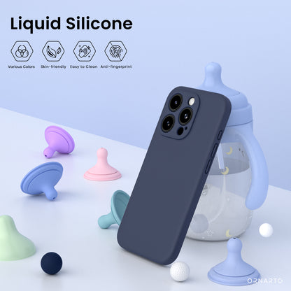 Liquid Silicone iPhone 15 Pro Max Case with Camera Protection and 2 Screen Protectors