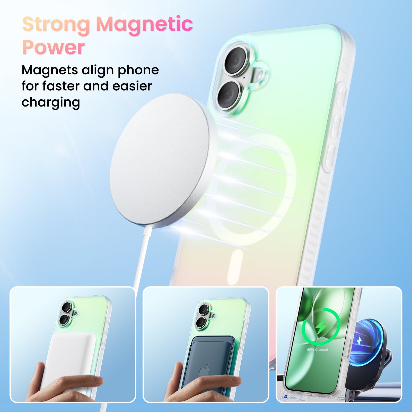 Hue for iPhone 16 Series, Fluorescent Gradient, Compatible with Magsafe