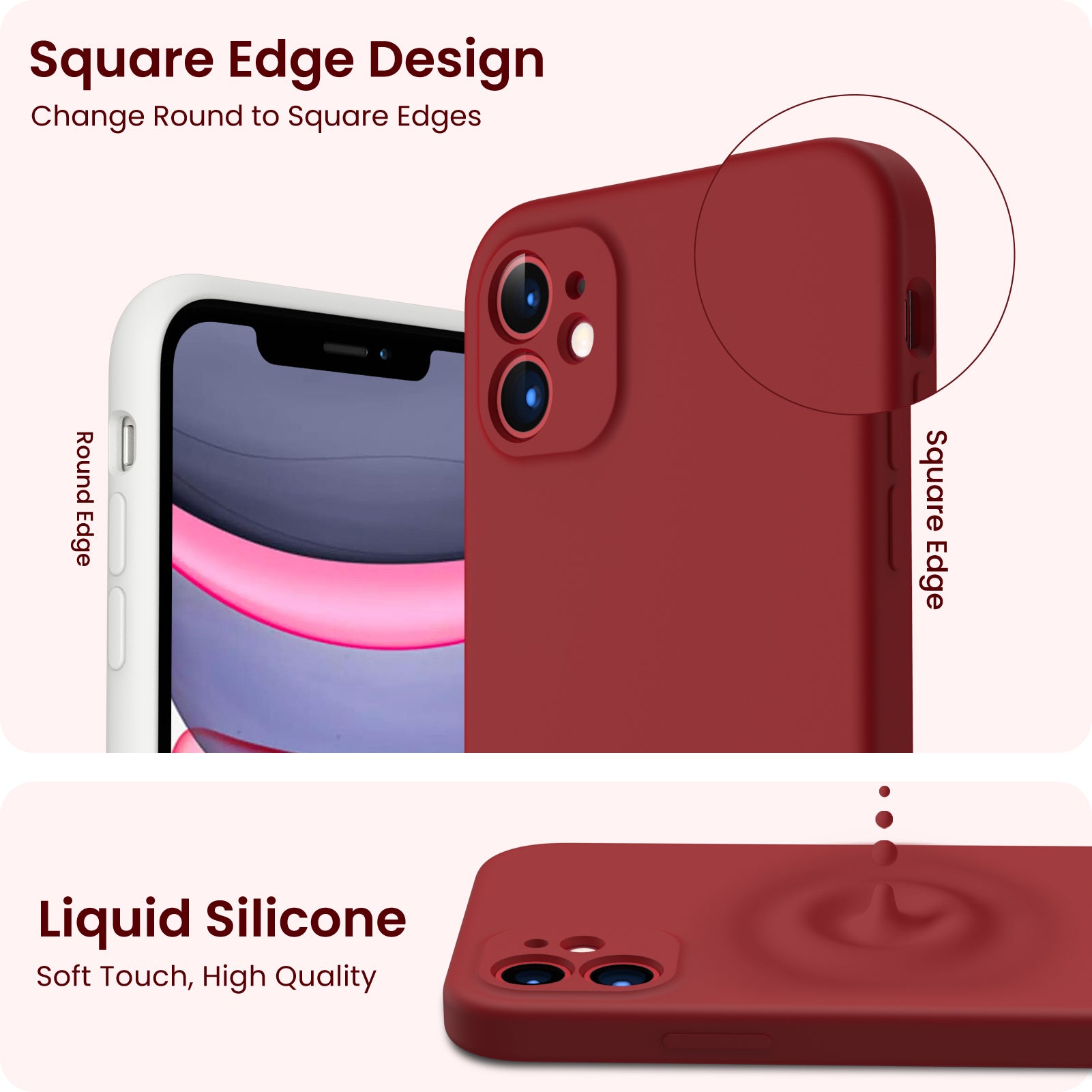 Liquid Silicone iPhone 11 Case with Camera Protection and 2 Screen Protectors
