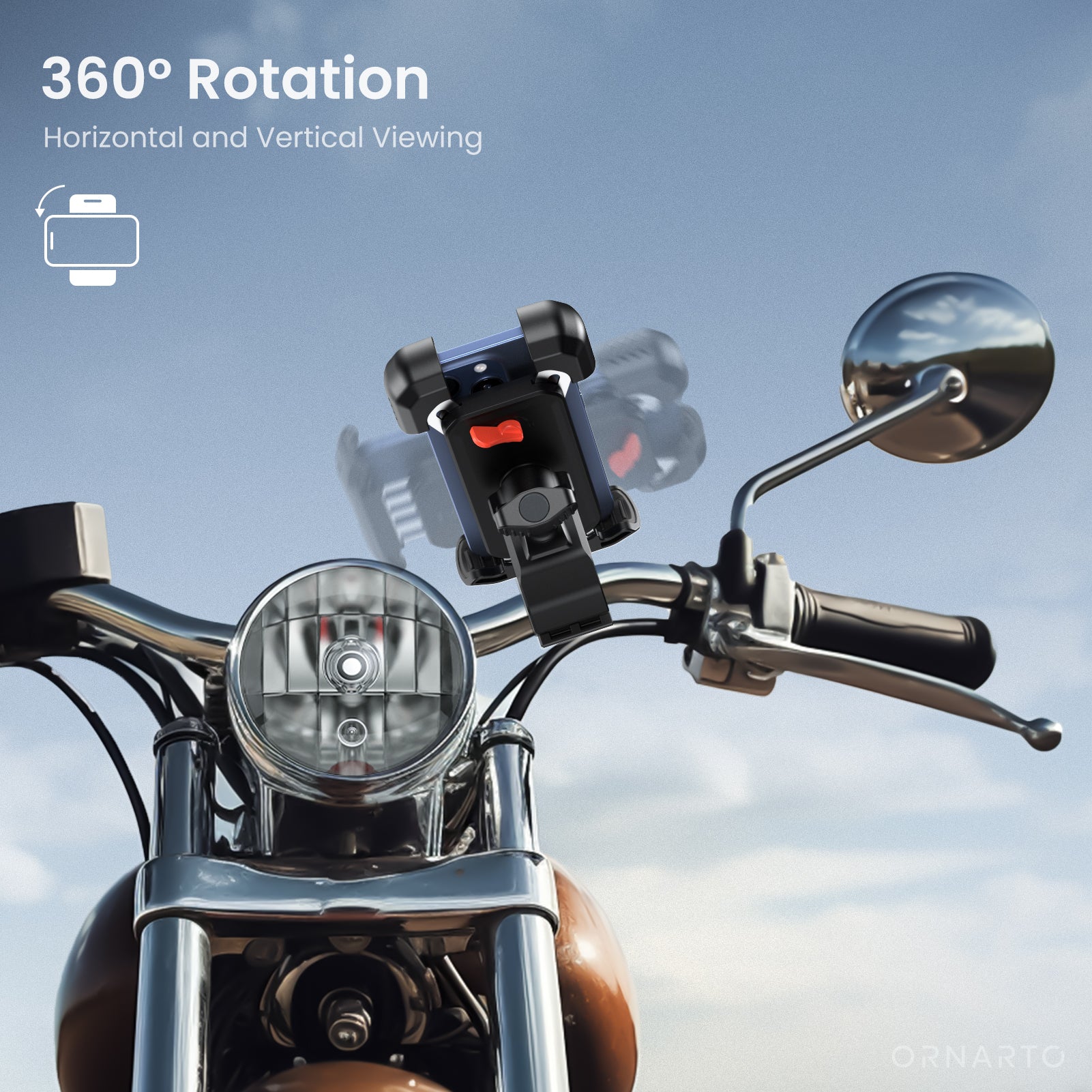 S2 Bike Phone Holder, Rotatable Motorcycle Phone Mount