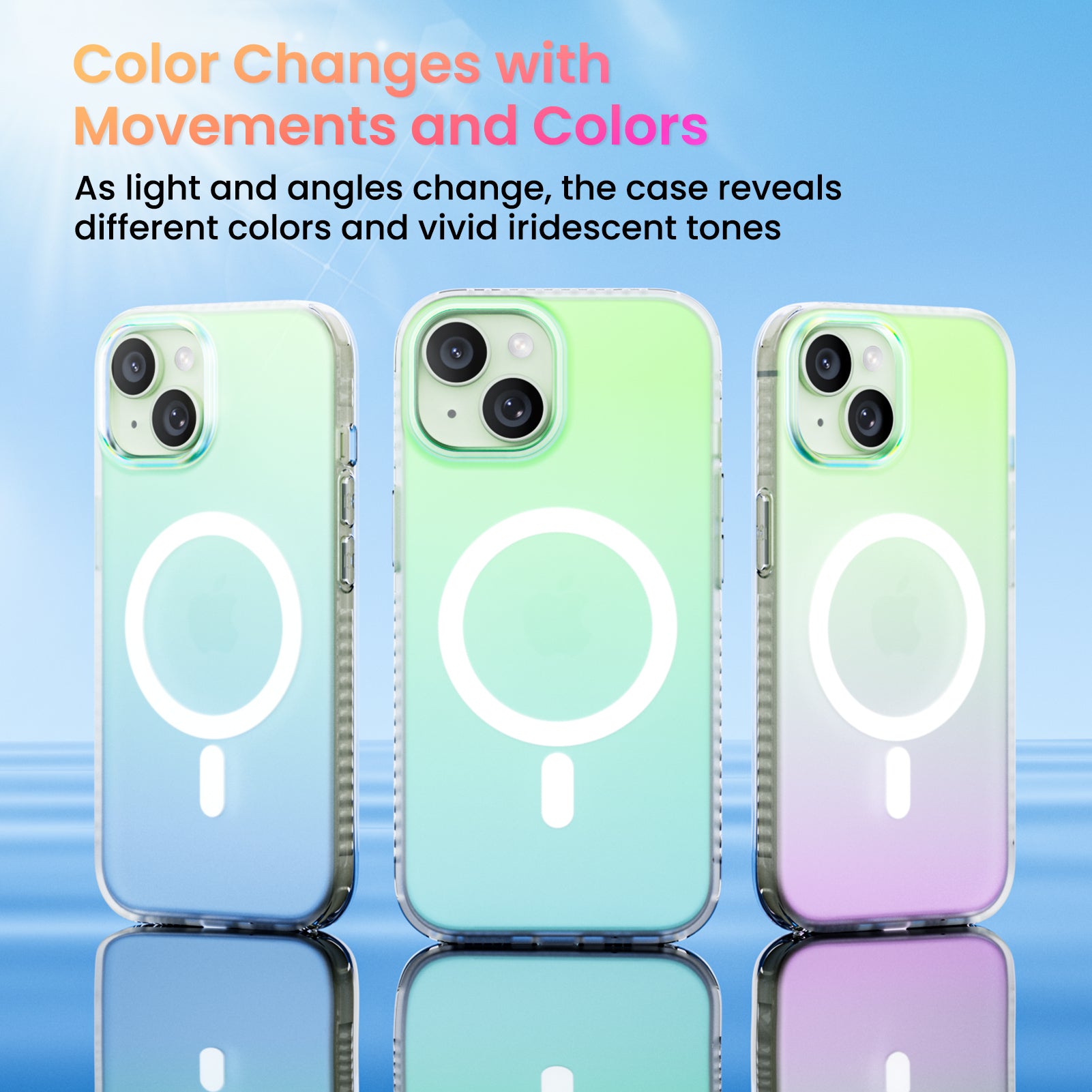 Hue for iPhone 15 Series, Fluorescent Gradient, Compatible with Magsafe