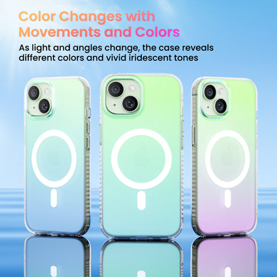Fluoreszierendes Farbverlauf-MagSafe-Case für die iPhone 15 Serie