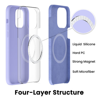 ORNARTO Magnetic Liquid Silicone iPhone 14 Pro Case [Compatible with MagSafe] [+Screen Protector]