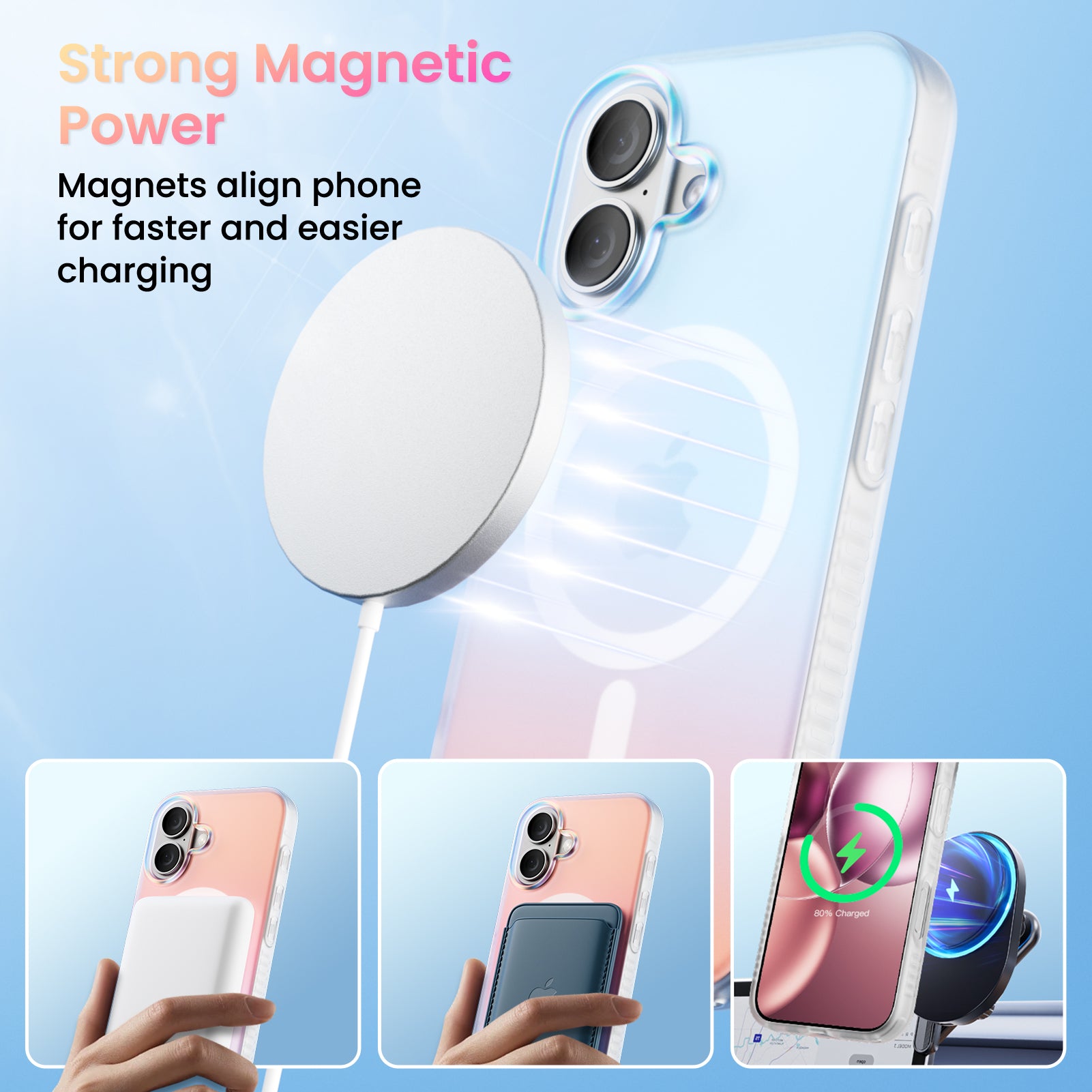 Hue for iPhone 16 Series, Fluorescent Gradient, Compatible with Magsafe