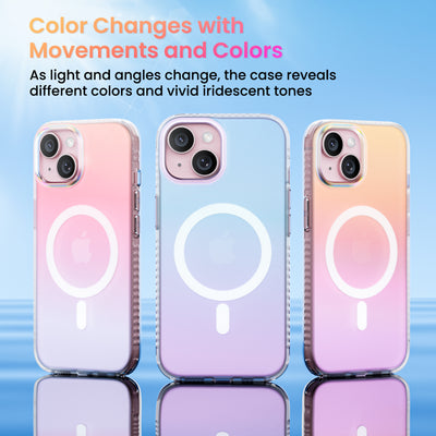 Fluoreszierendes Farbverlauf-MagSafe-Case für die iPhone 15 Serie