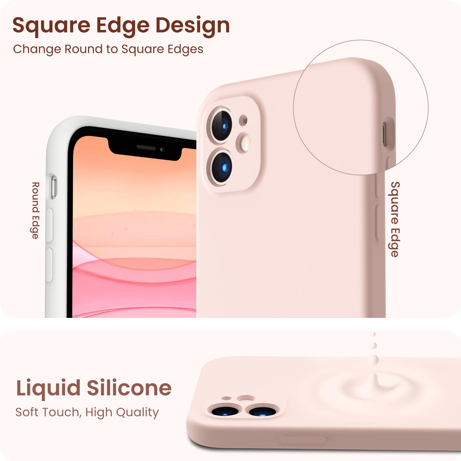 Liquid Silicone iPhone 11 Case with Camera Protection and 2 Screen Protectors