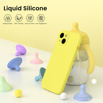 Liquid Silicone iPhone 15 Case with Camera Protection and 2 Screen Protectors
