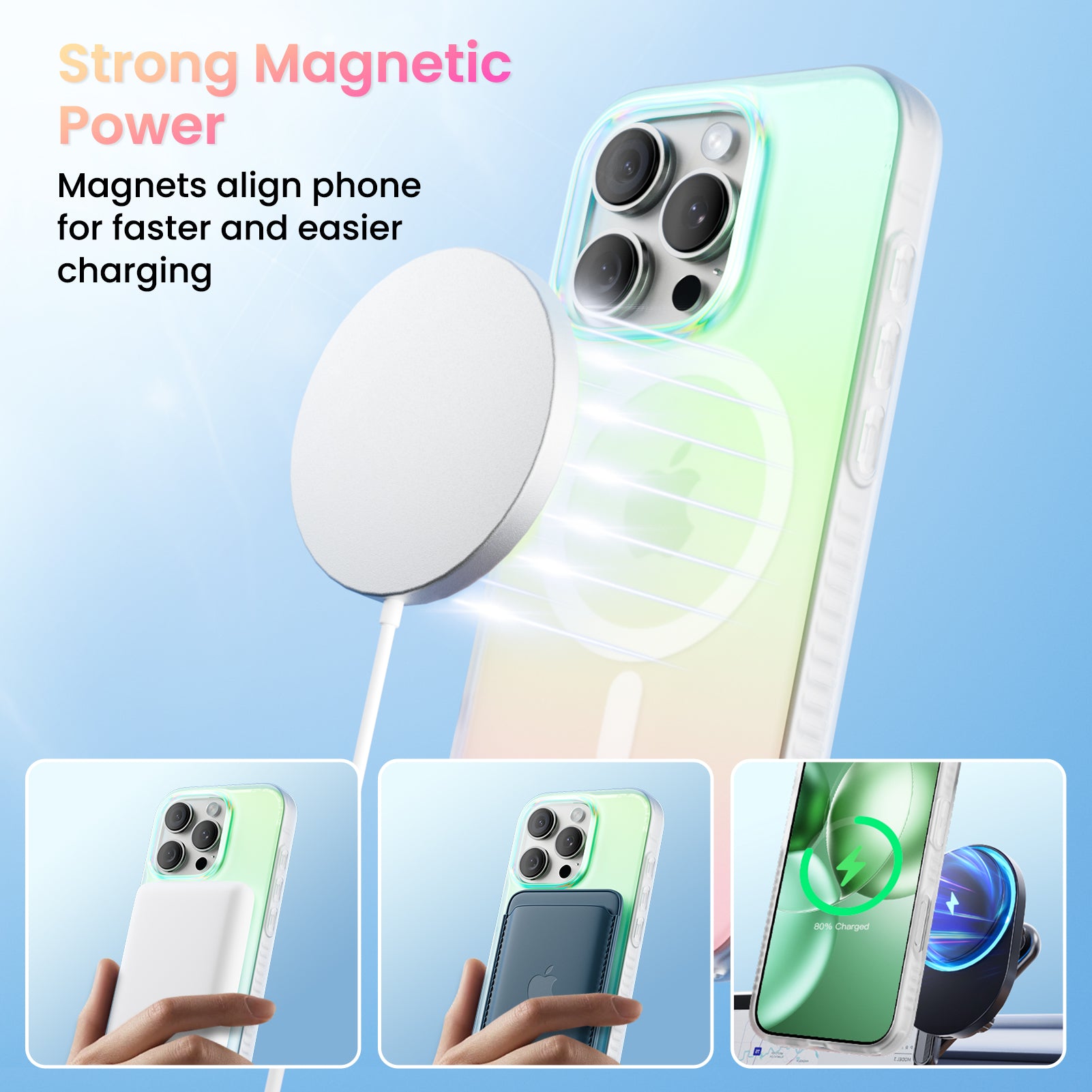 Hue for iPhone 16 Series, Fluorescent Gradient, Compatible with Magsafe