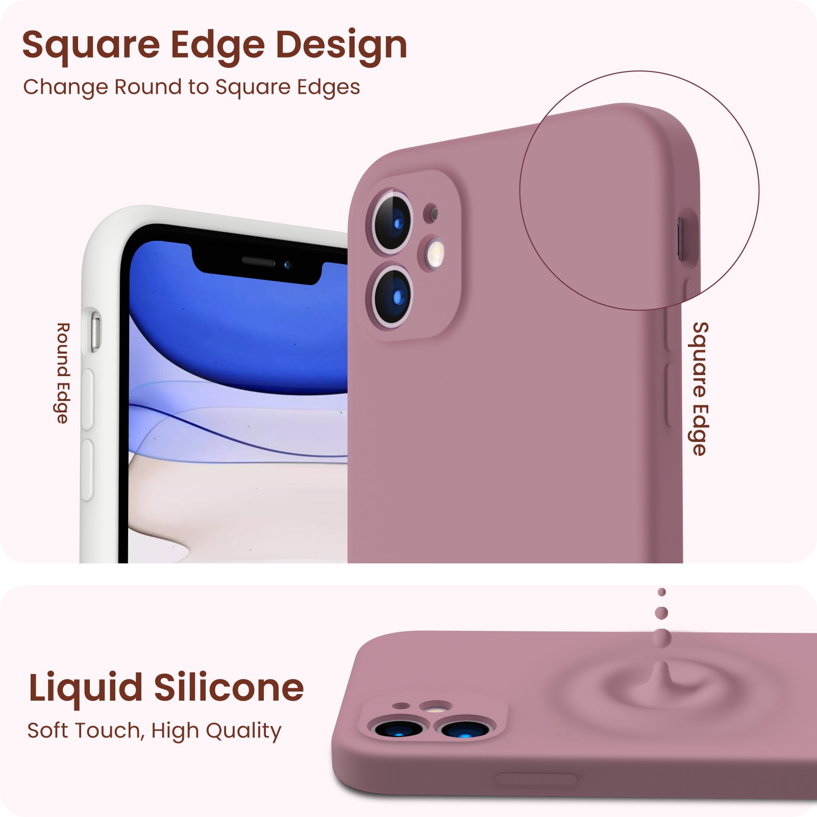 Liquid Silicone iPhone 11 Case with Camera Protection and 2 Screen Protectors