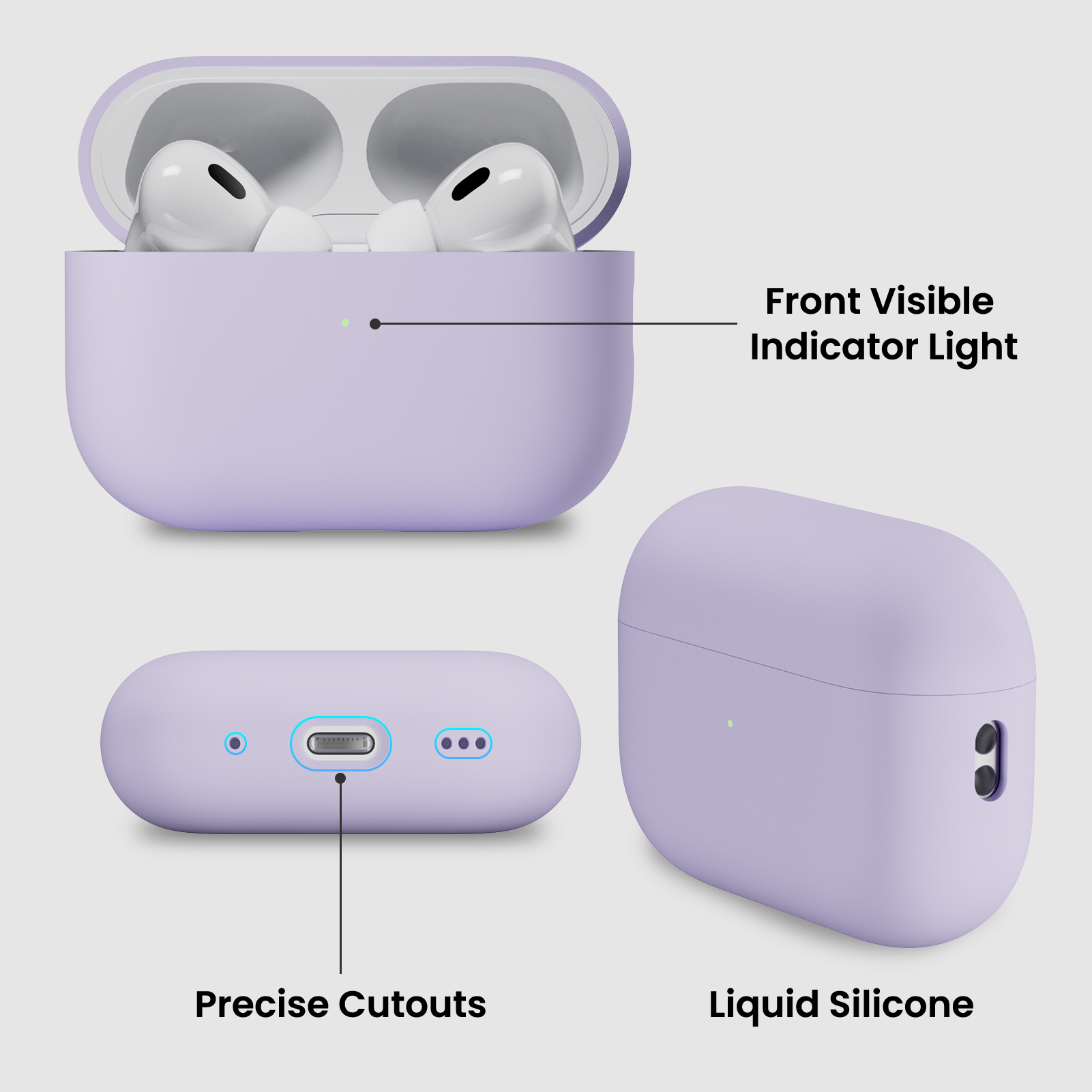 Liquid Silicone AirPods Pro 2 Case(2022) with Lanyard