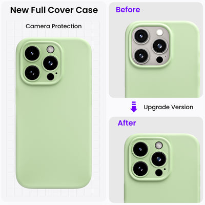 Flüssigsilikon iPhone 15 Pro Hülle mit Kameraschutz und 2 Displayschutzfolien