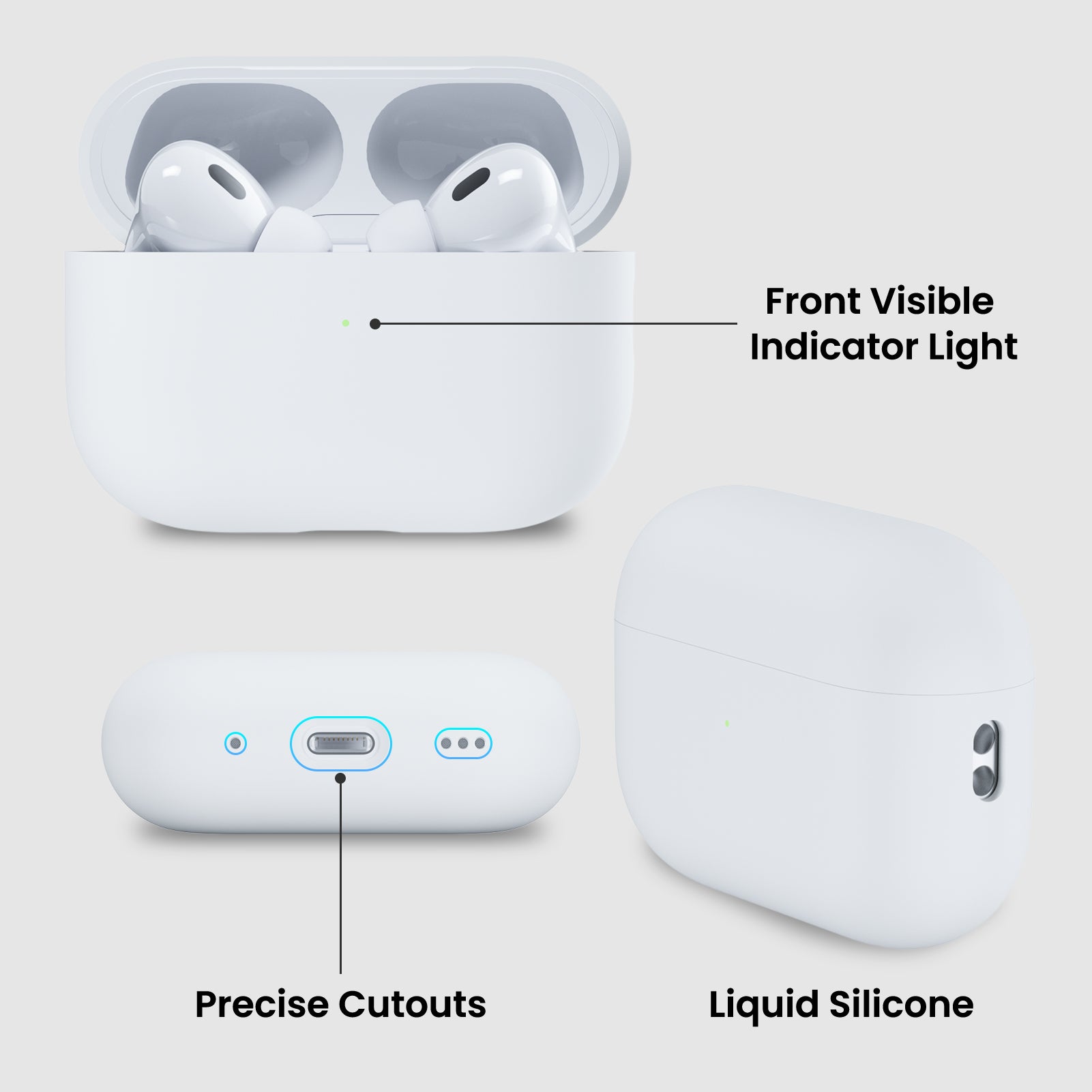 Liquid Silicone AirPods Pro 2 Case(2022) with Lanyard