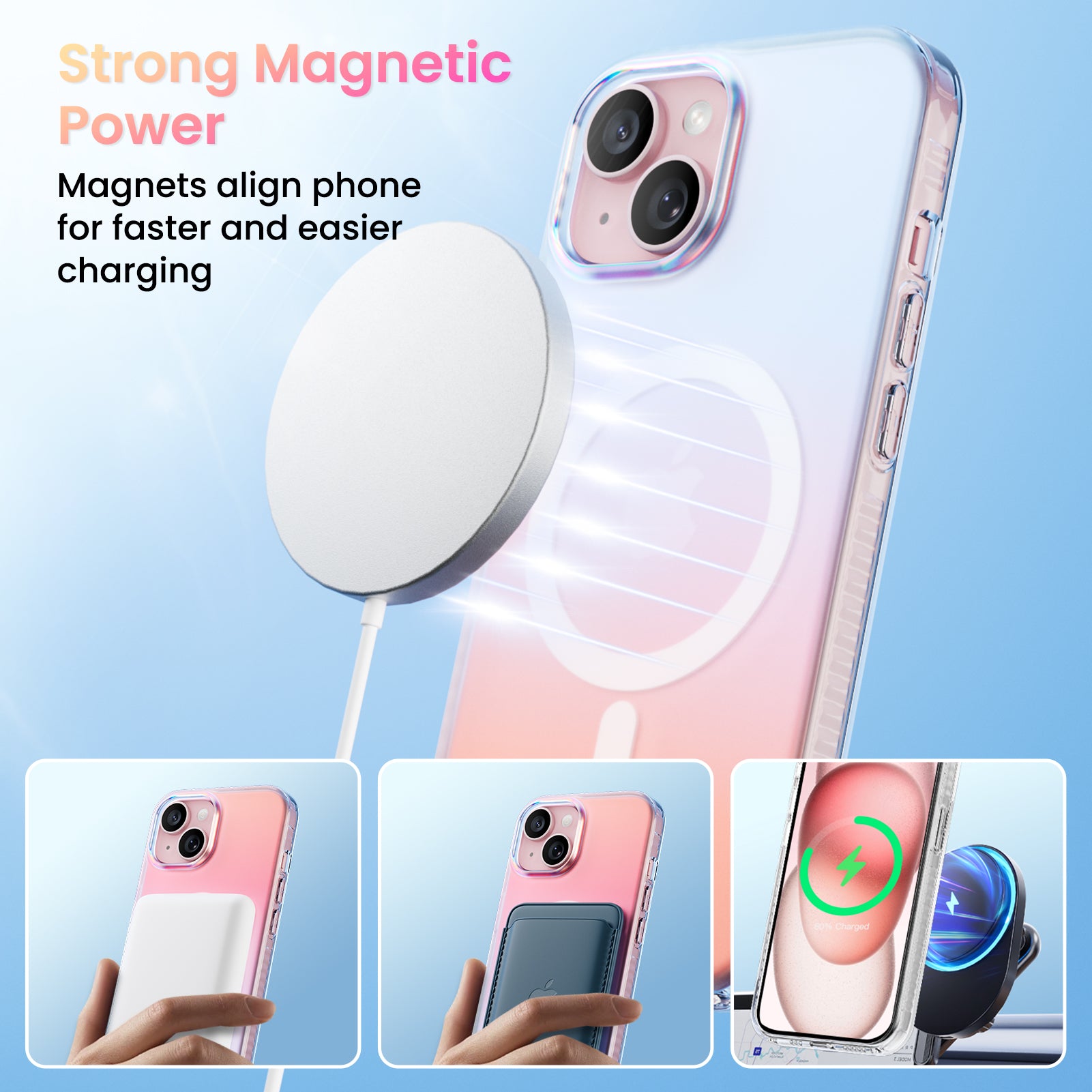 Hue for iPhone 15 Series, Fluorescent Gradient, Compatible with Magsafe