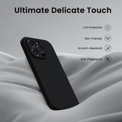 Flüssigsilikon Hülle iPhone 14 Pro mit Kameraschutz und 2 Displayschutzfolien