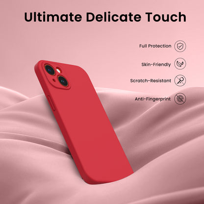 Liquid Silicone iPhone 14 Plus Case with Camera Protection and 2 Screen Protectors