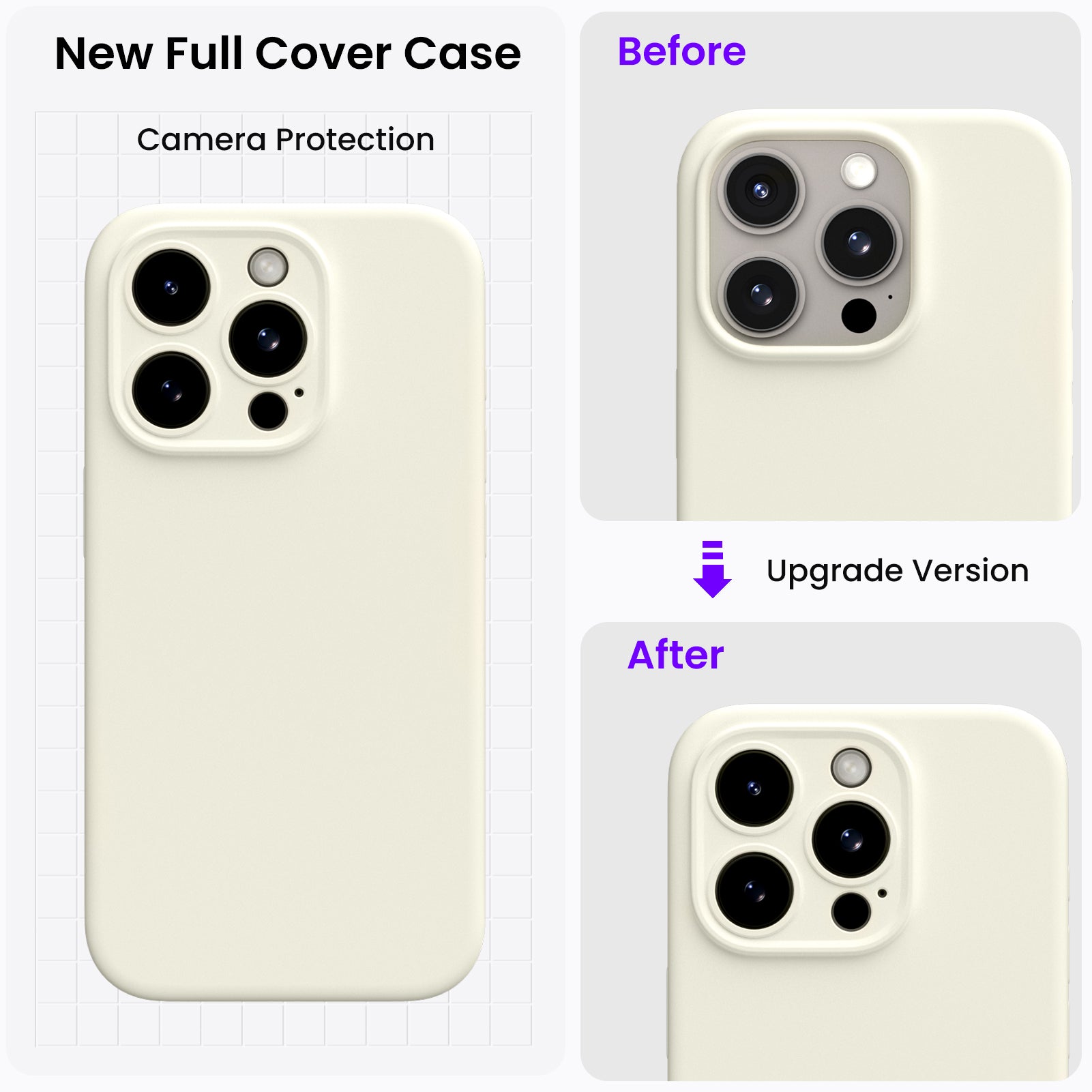 Liquid Silicone iPhone 15 Pro Max Case with Camera Protection and 2 Screen Protectors