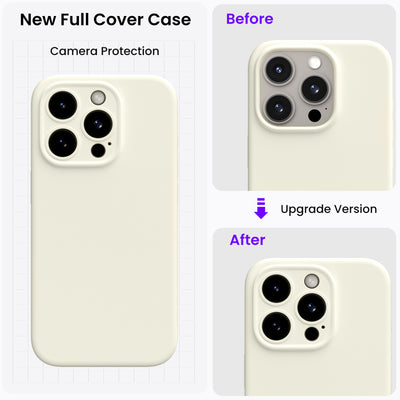Flüssigsilikon-Schutzhülle für iPhone 15 Pro Max mit Kameraschutz und 2 Displayschutzfolien