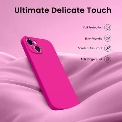 Liquid Silicone iPhone 14 Plus Case with Camera Protection and 2 Screen Protectors