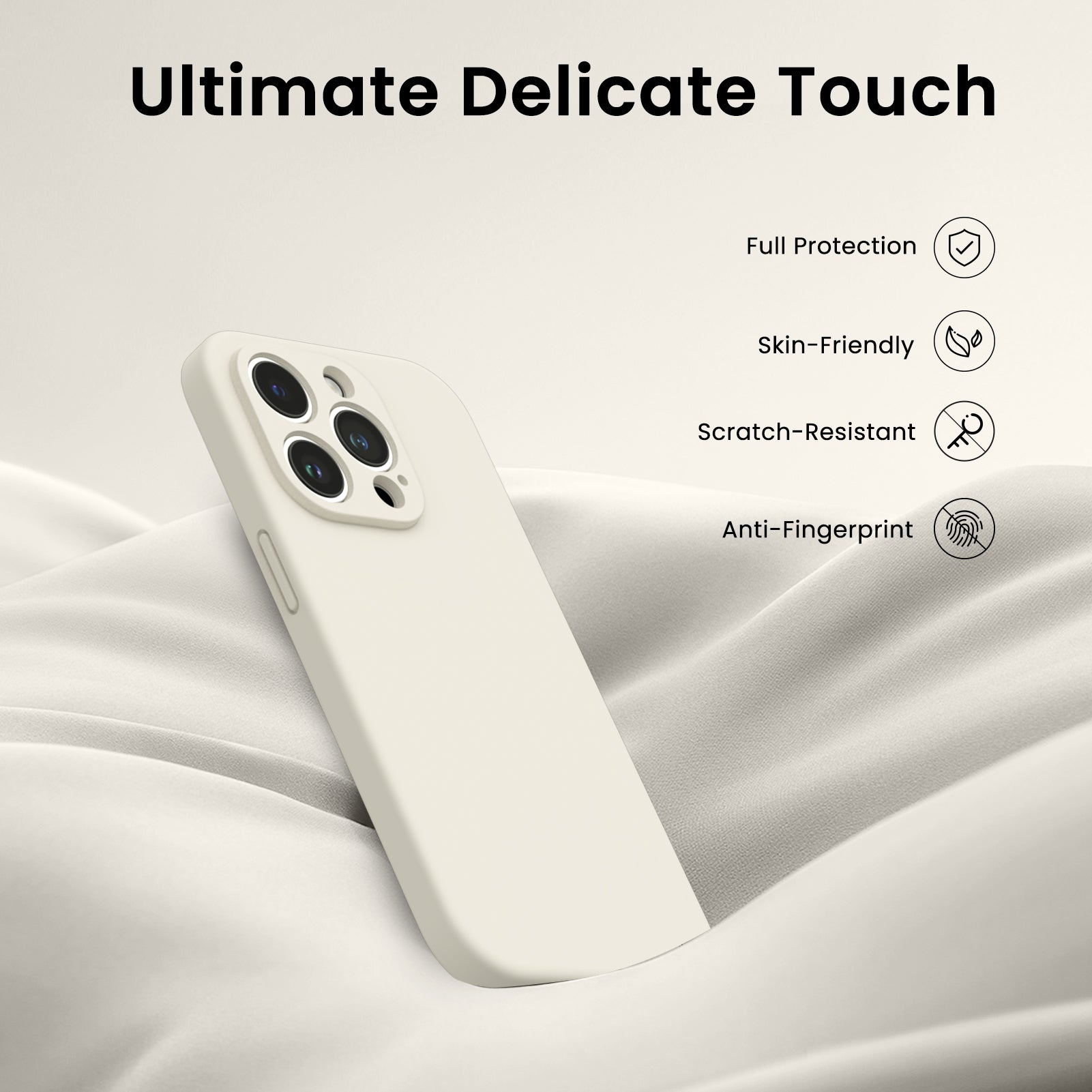 Liquid Silicone iPhone 14 Pro Case with Camera Protection and 2 Screen Protectors