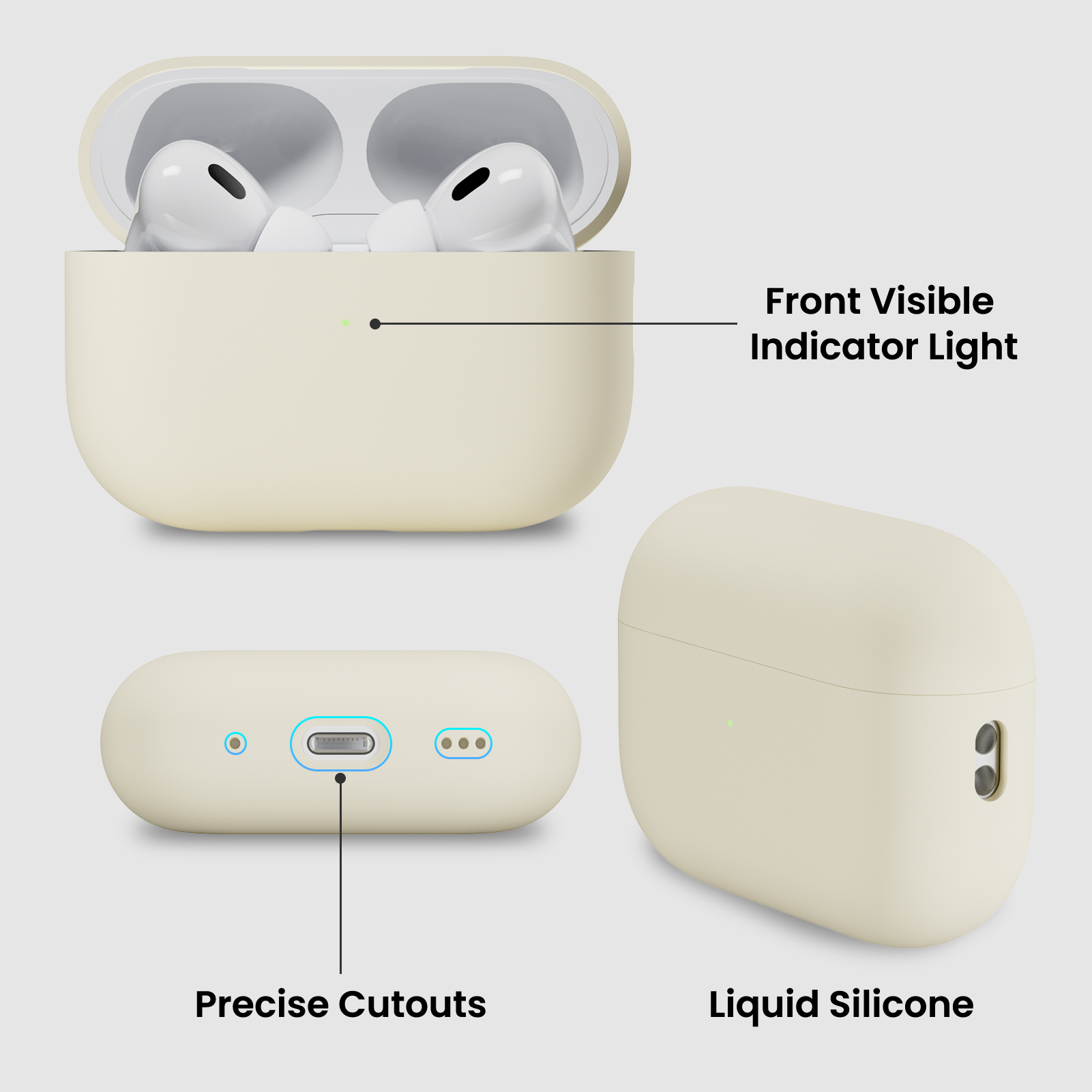 Liquid Silicone AirPods Pro 2 Case(2022) with Lanyard