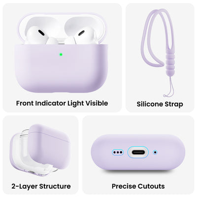 Flüssigsilikon-Hülle für AirPods Pro 3 mit Schlüsselband