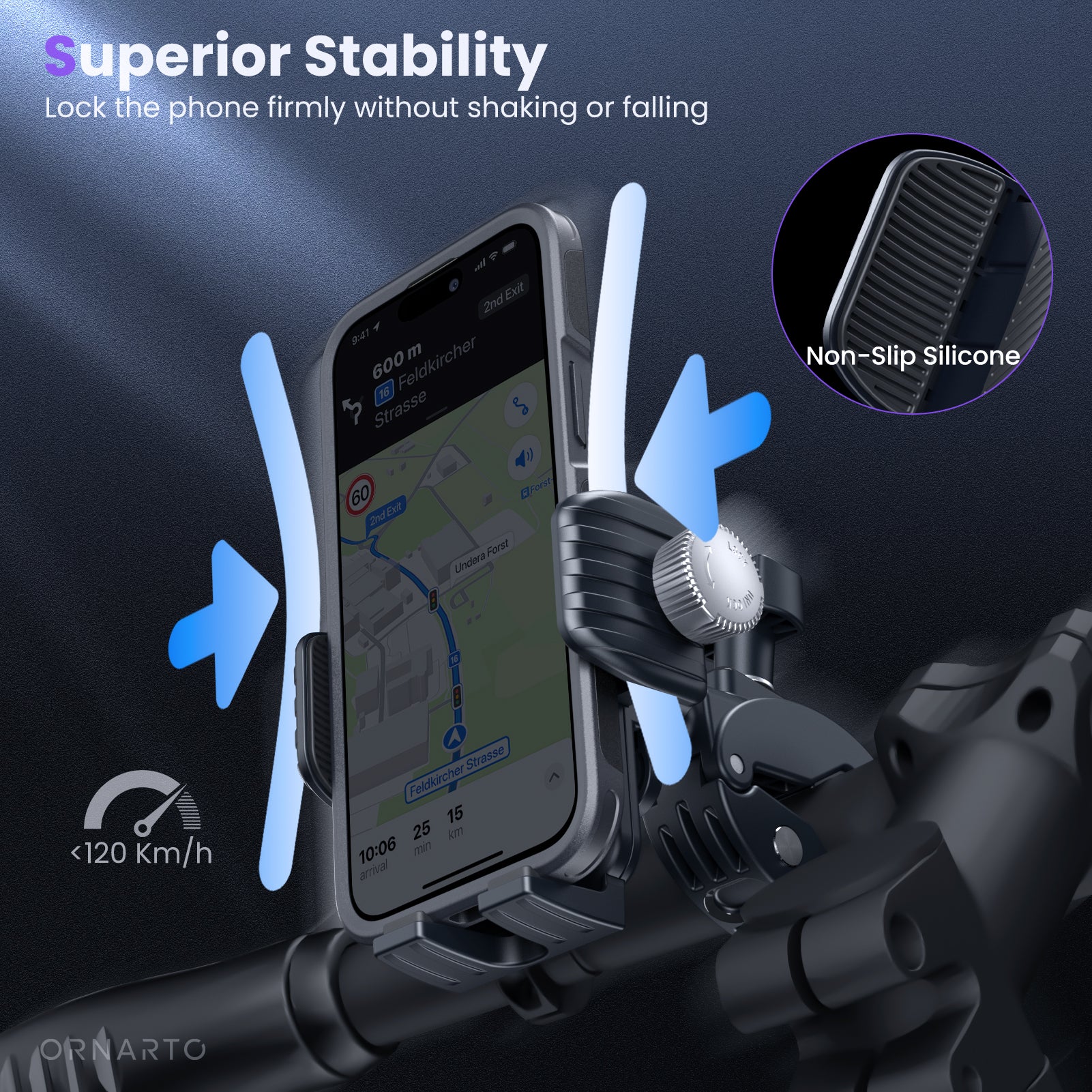 S3 Bike Phone Holder, Rotatable Motorcycle Phone Mount