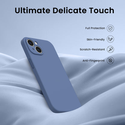 Liquid Silicone iPhone 14 Case with Camera Protection and 2 Screen Protectors