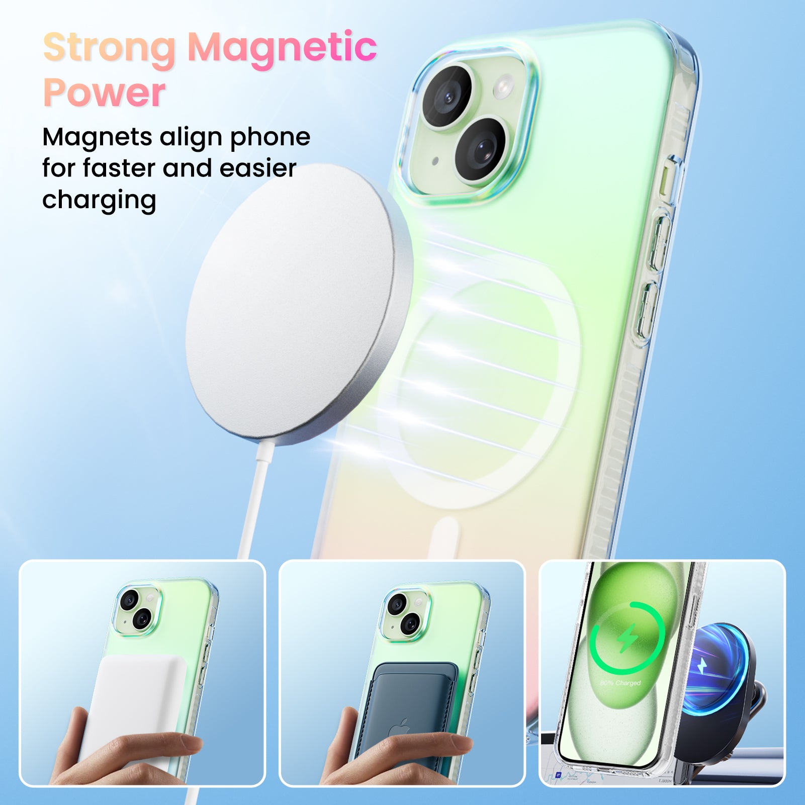 Hue for iPhone 15 Series, Fluorescent Gradient, Compatible with Magsafe