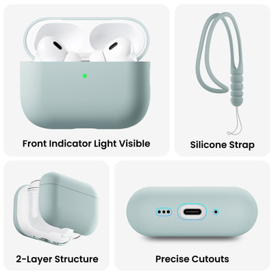 Flüssigsilikon-Hülle für AirPods Pro 3 mit Schlüsselband