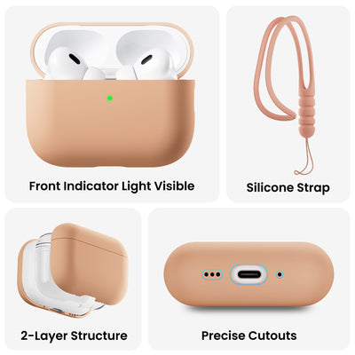 Flüssigsilikon-Hülle für AirPods Pro 3 mit Schlüsselband