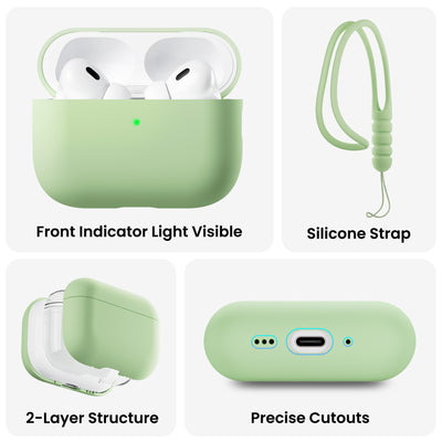 Flüssigsilikon-Hülle für AirPods Pro 3 mit Schlüsselband
