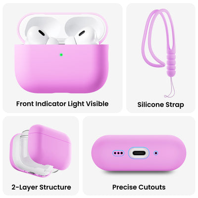 Flüssigsilikon-Hülle für AirPods Pro 3 mit Schlüsselband