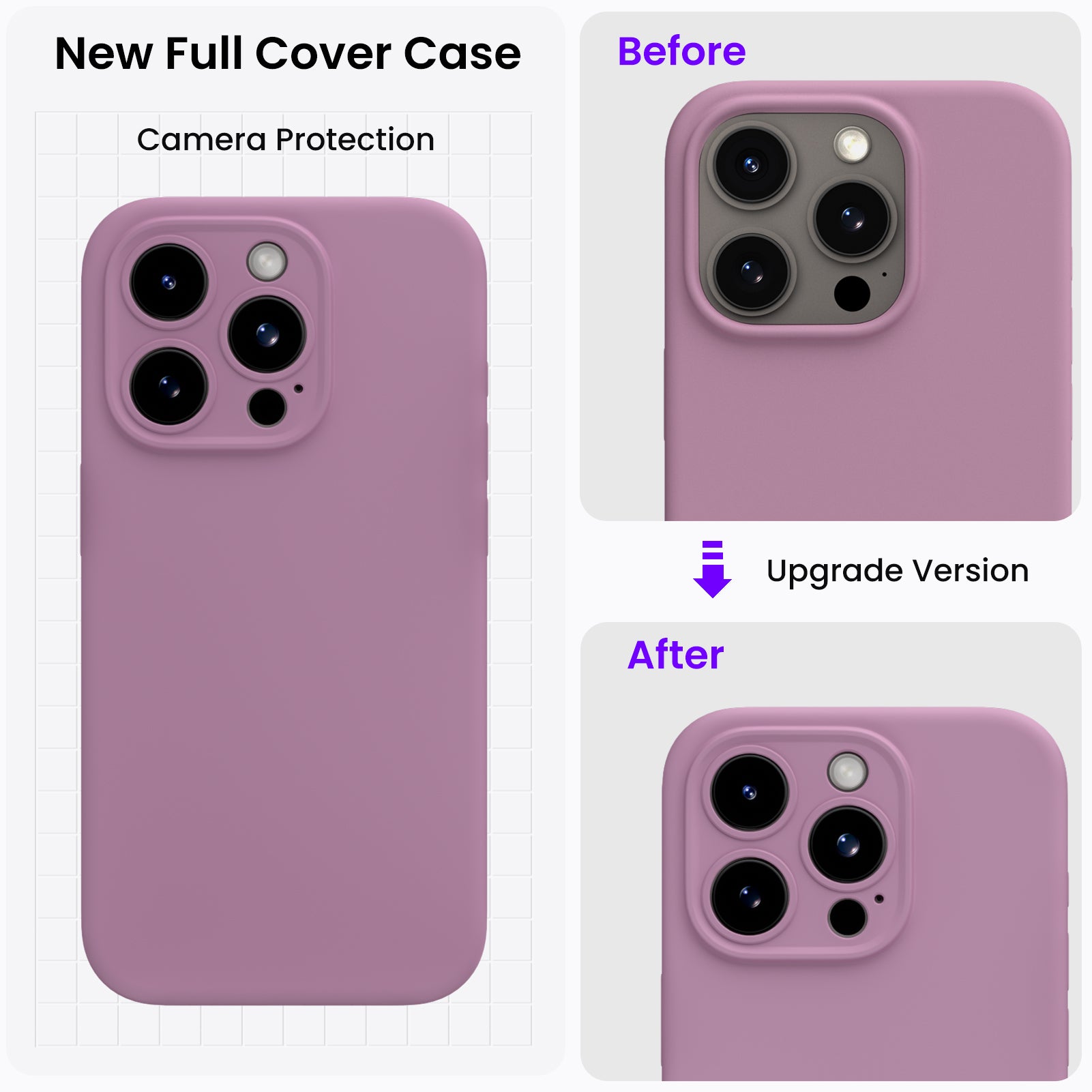 Liquid Silicone iPhone 15 Pro Max Case with Camera Protection and 2 Screen Protectors