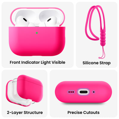 Flüssigsilikon-Hülle für AirPods Pro 3 mit Schlüsselband