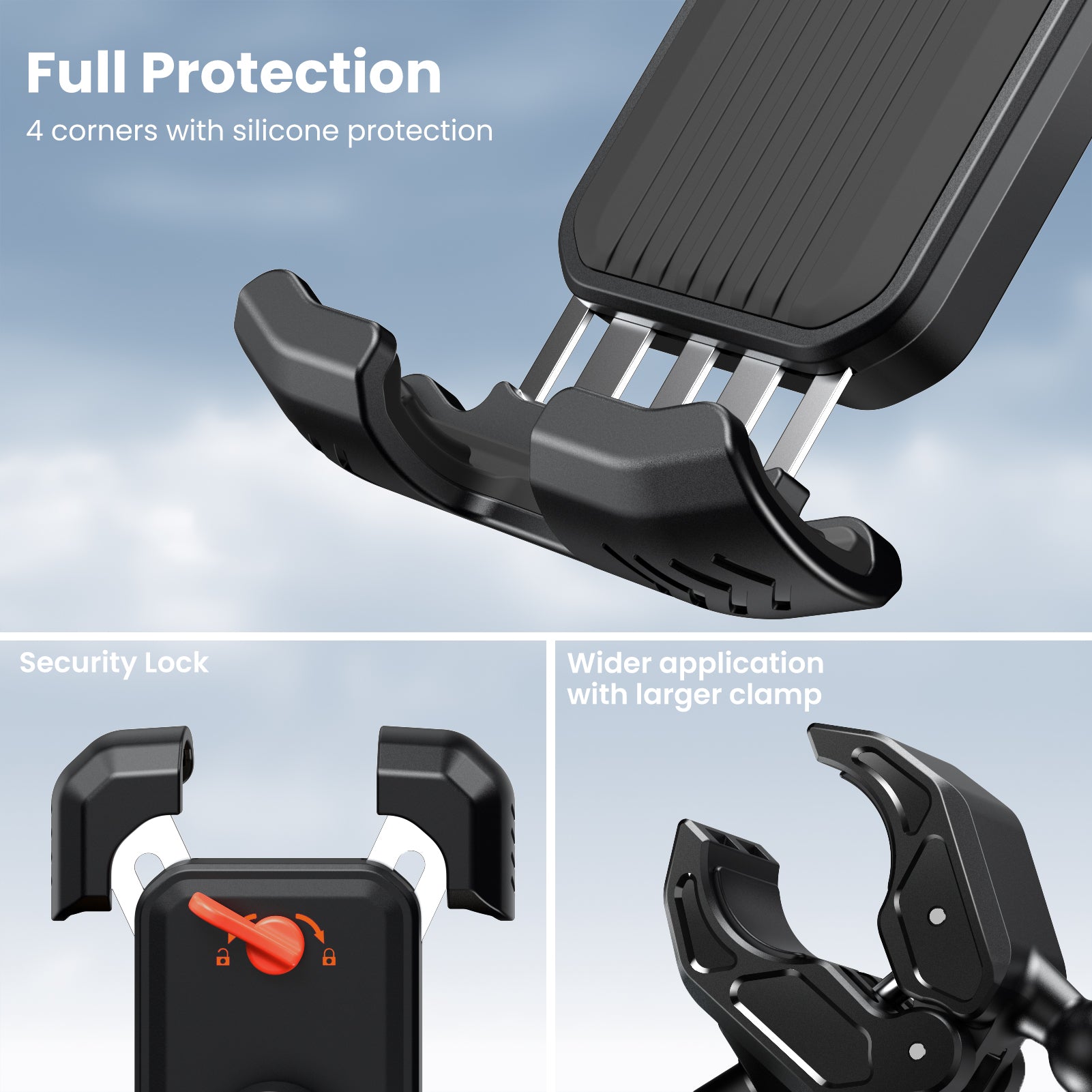 S2 Bike Phone Holder, Rotatable Motorcycle Phone Mount