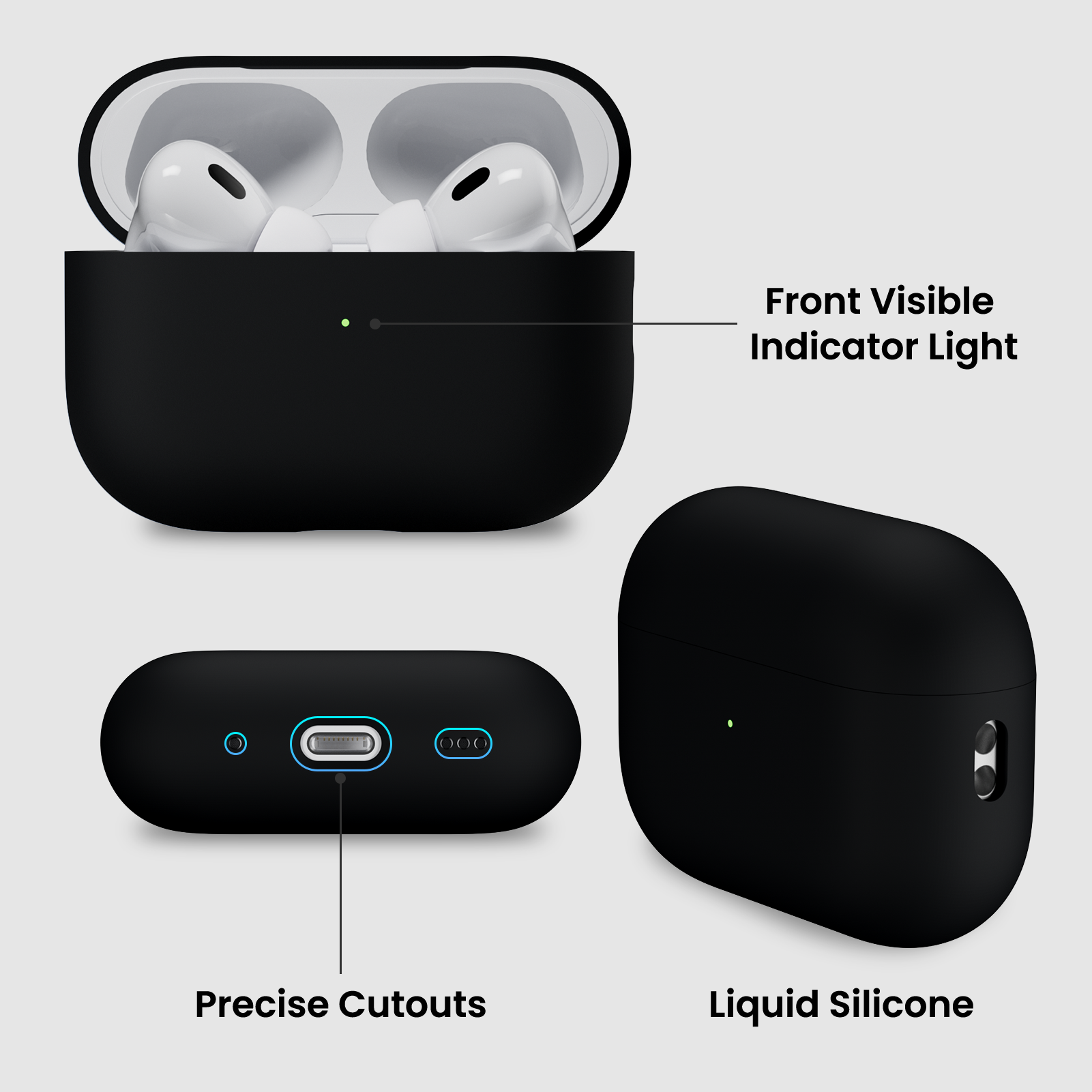 Liquid Silicone AirPods Pro 2 Case(2022) with Lanyard