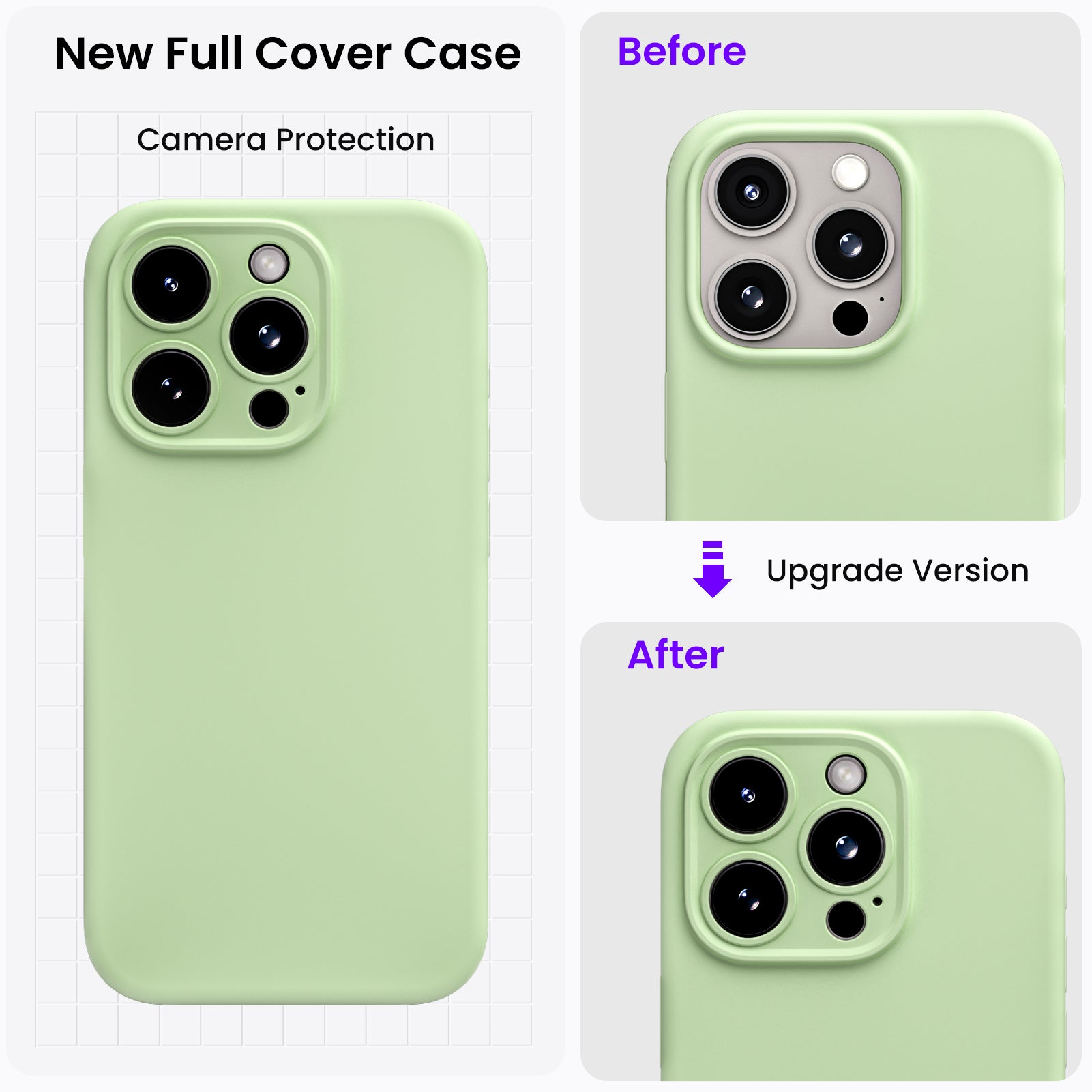 Liquid Silicone iPhone 15 Pro Max Case with Camera Protection and 2 Screen Protectors