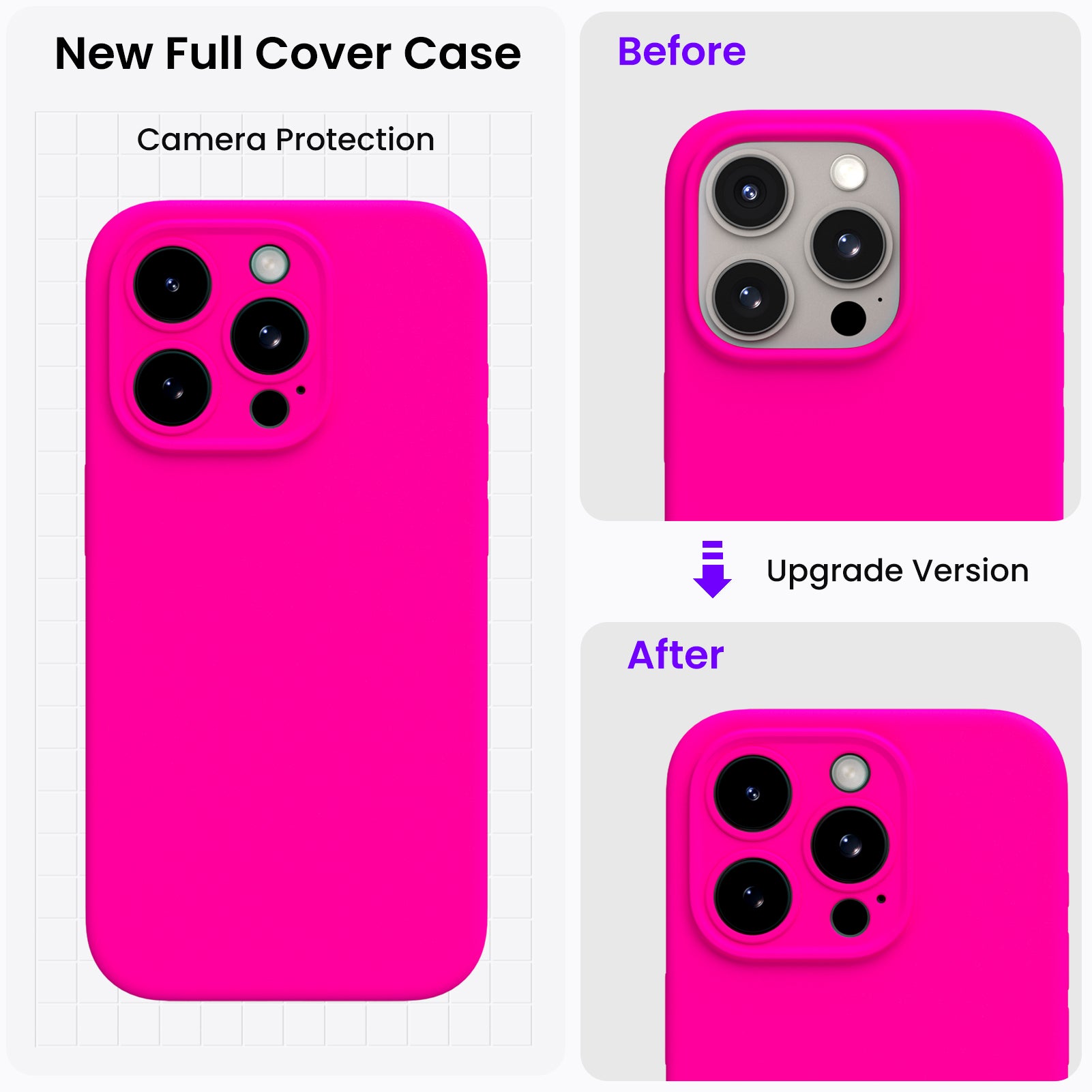 Liquid Silicone iPhone 15 Pro Max Case with Camera Protection and 2 Screen Protectors